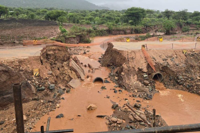 File image of the Kitale–Morpus road affected by floods.
